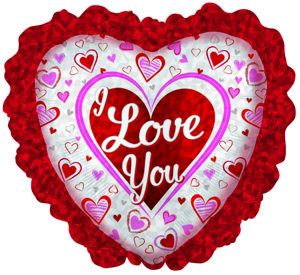 I Love You Hearts Red Ruffle